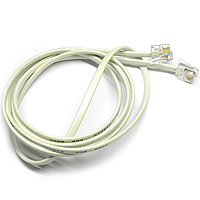 국산 케이블-흰색-유선 전화기 전화선 양모뎀1:1-5M (집전화,kt,한국통신)